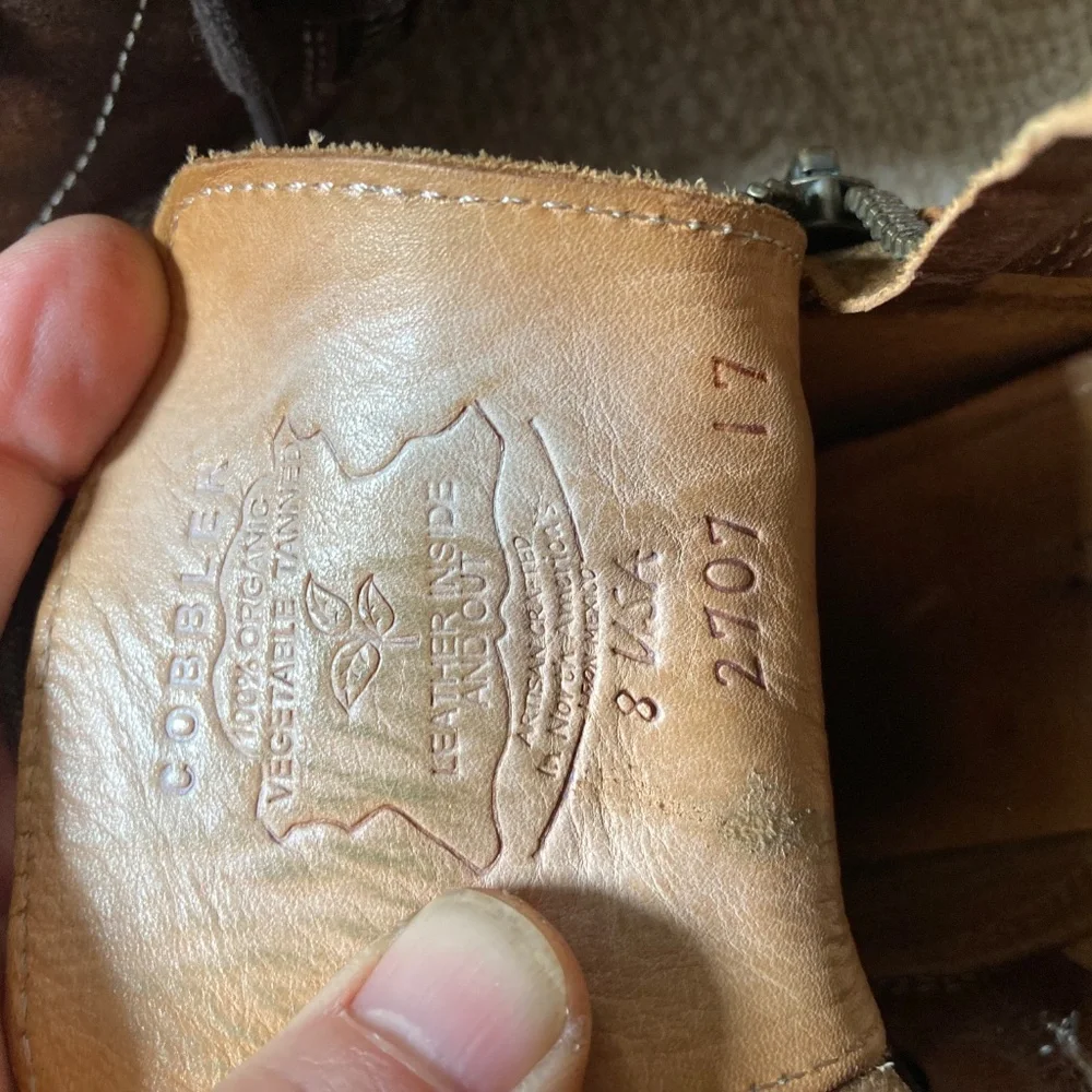 BedStu Cobbler Leather Ankle Boots Lace Side Zip Size 8 - Picture 5 of 8